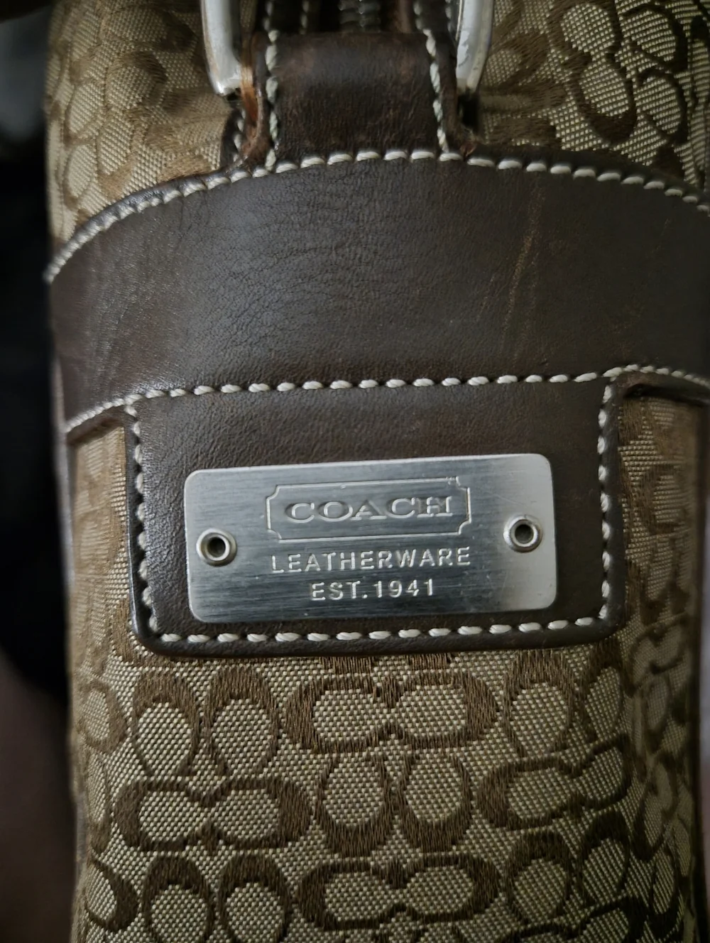 Coach Brown Signature Canvas Laptop Briefcase
